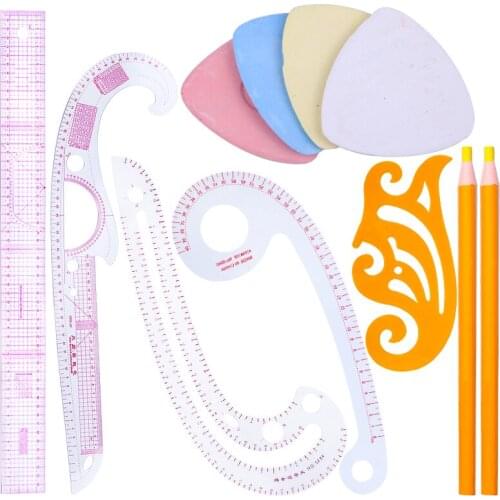 LMDZ 11pcs French Curve Rulers Multi-function Ruler Fashion Design Rulers for Fabric Cutting Sewing Measure Template Ruler