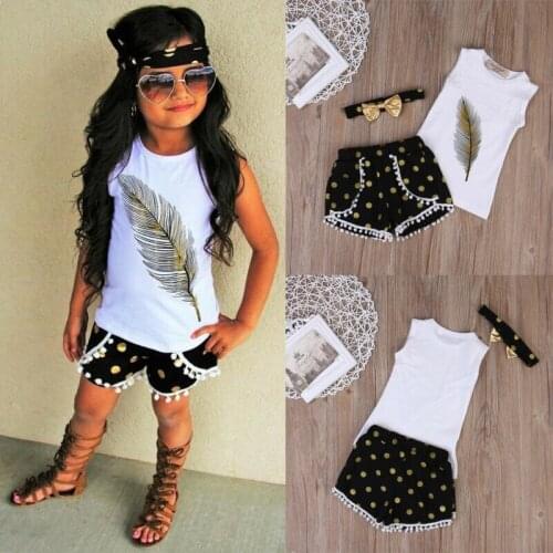 Fashion Toddler Kid Girl Top T-shirt Pants Leggings Outfits Set Clothes 3Pcs