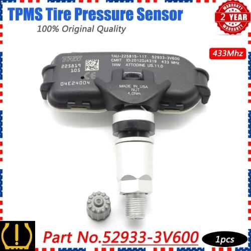 XUAN 1PCS TPMS Tire Pressure Monitor Sensor 52933-3V600 For Hyundai Grandeur i40 Rio Hi-Line Azera HG 2014 2015 2016 2017 433MHz