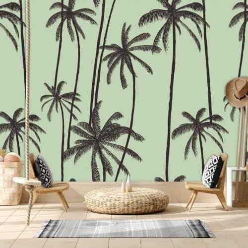Nature Palm Tree 3d Nordic Wallpapers for Living Room Sofa Background Decoration Walls In Rolls Self Adhesive Home Decor Sticker