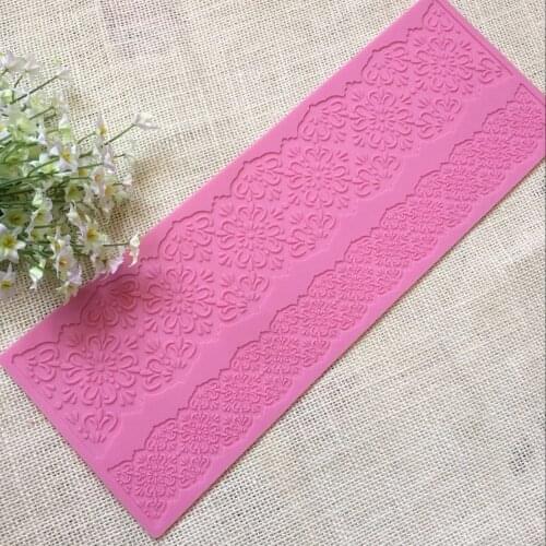 New floral Patterns Lace Mold Silicone Sugar Lace Pad Cake Brim Decoration Mold Kitchenware DIY Tool