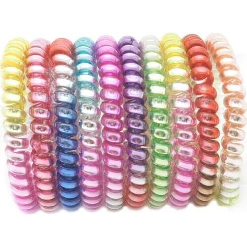 Lot 10pcs Size 4.5CM Colorful Accessories Ring Rope Elastic Hair Bands For Women Gum Telephone Wire Scrunchy