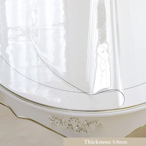 Transparent Round Tablecloth Plastic PVC Soft Glass Dinning Living Room Kitchen Waterproof Oilcloth Table Cloth Mat Home Decor