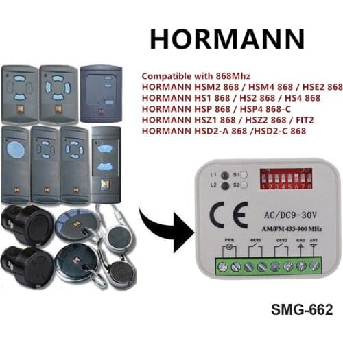 HORMANN Marantec Liftmaster remote garage gate control RX multi frequency 300-900 MHz receiver AC/DC 9-30V controller