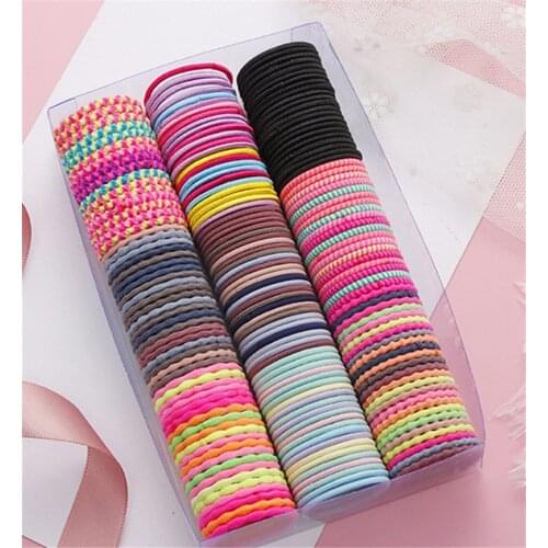 50Pcs/Set New Candy Colors Girls 3CM Rubber Bands Children Safe Elastic Hair Bands Ponytail Holder Hair Accessories