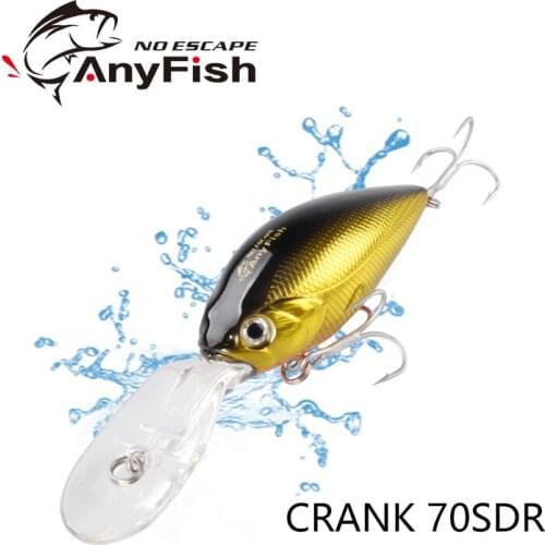 ANYFISN CRANK 70SDR Fishing lures Hard Minnow Crankbaits Cranks Baits sinking Lure 7cm 16g Wobblers with OWNER Hooks