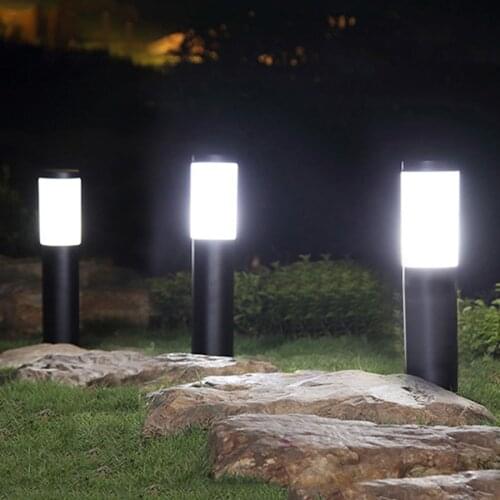 Stainless Steel Solar Garden Lawn Lamp Waterproof Solar Pathway Bollard Light Landscape Backyard Villa Solar Pillar Light