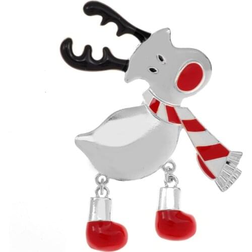 CINDY XIANG New Lovely Enamel Elk Brooches Kids Festival Design Cartoon Cute Animal Deer Brooch Pins High Quality Christmas Gift