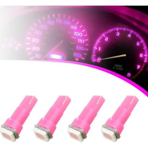 4Pcs T5 Led Bulbs W1.2W W3W Car Interior Dashboard Indicator Gauge Instrument Light for Benz Passat B5 Renault Twingo Toyota