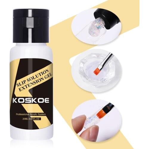 KOSKOE 20ml UV Gel Quick Builder Nail Gel Nail Liquid Slip Solution Painless Acrylic Nail Art Extension Manicure Tools fake nail