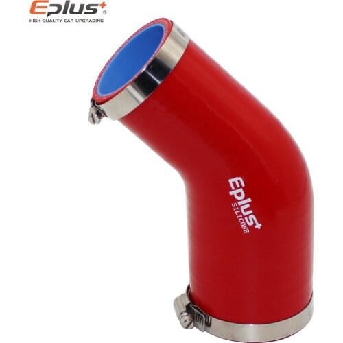 EPLUS 45 Degrees Universal Silicone Tubing Hose Connector Intercooler Turbo Intake Pipe Coupler Hose Multiple Sizes Red