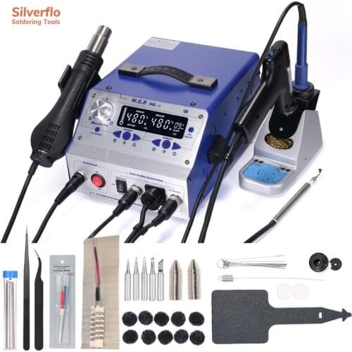WEP 948-II 4 in 1 Multifunctional Rework Station Hot Air Gun Soldering Iron Soldering Station With Suction Tin Gun Suction Pen