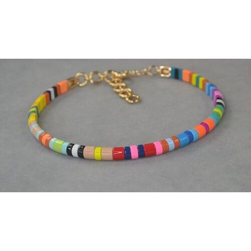 2021 new RA fearless enamel neck chain Choker collar Bohemian Street racket mix fashion