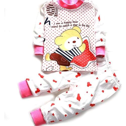 1set Newborn Pajamas Soft Comfortable Baby Sleep Wear Clothing Set Cotton Autumn Winter Underwear Children Cartoon Pajamas Suit