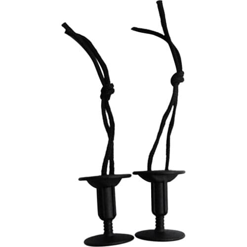 1 Pair Black Durable Strong Bodyboard Surfboard Leash Plug with Loop Cord Surfing Accessories 50mm Thickness