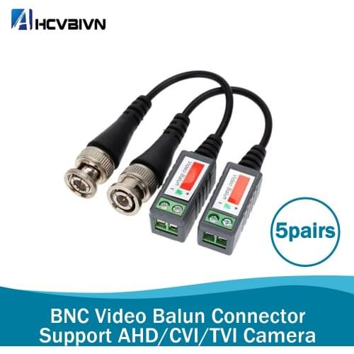 10pcs ABS Plastic CCTV Video Balun CCTV Accessories Passive Transceivers 2000ft Distance UTP Balun BNC Cable CAT5 Cable