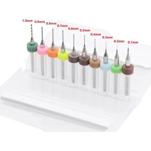 10pcs/Set 0.1 0.2 1.9mm 0.3 0.5 1.2mm High Quality Hard Alloy PCB Print Circuit Board Carbide Micro Drill Bits Tool for SMT CNC