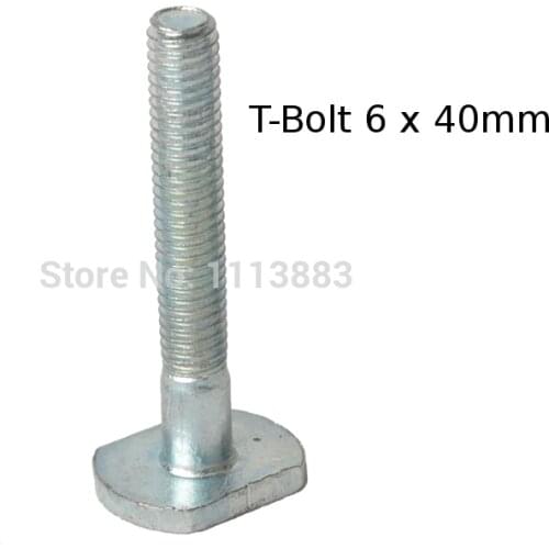 10PCS M6x40 T-bolt for T-slot, T-Track T-nut, for Router and Woodworking Jigs
