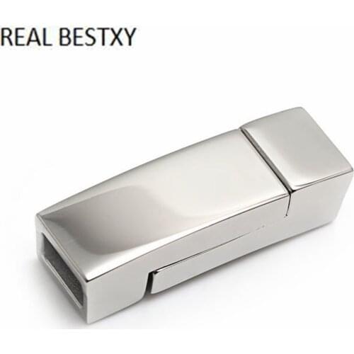 20pcs/lot hole size 5.5*3.2mm Custom logo Stainless Steel Jewelry Magnetic Clasps Leather Bracelet Clasp Findings DIY Jewelry