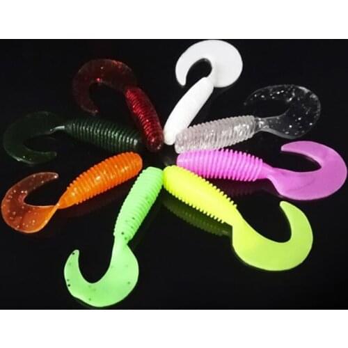 20Pcs/bag Fishing Lure Soft Bait50/60/70mm Worms Artificial Silicone Fishing Lure with Salt Smell Carp Bass Pesca Fishing Takcle