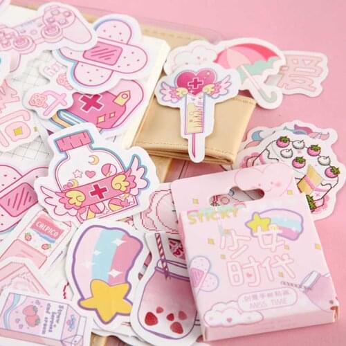 46Pc/Box Girl Generation Series Cute Boxed Kawaii Stickers Planner Scrapbooking Stationery Japanese Diary Stickers Children Gift
