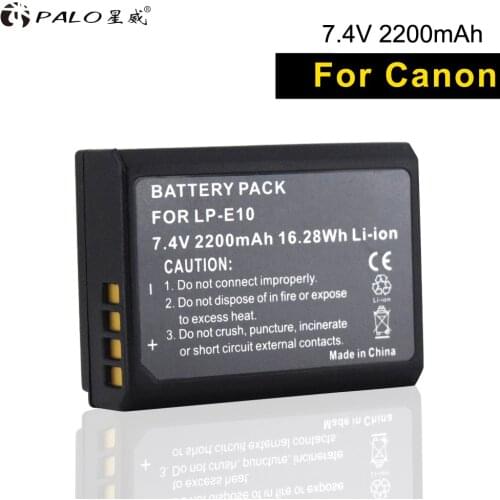 PALO 1pc 2200mAh LP-E10 LP E10 LPE10 Digital Camera Battery For Canon 1100D 1200D 1300D Rebel T3 T5 T6 KISS X50 X70 X80 Battery