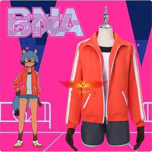 Anime Brano New Animal Michiru Cosplay Costume Adult Women Asian size S-XXL Girls Red Jacket O Neck T-Shirt Shorts Glovess