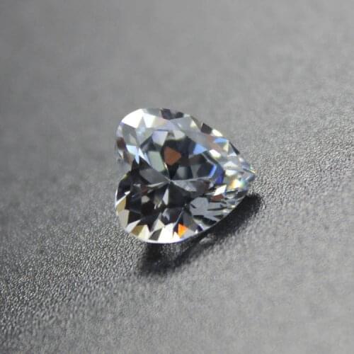 Heart shape HS white cubic zirconia CZ stone beads for DIY jewelry making faceted loose stones Shiny bright