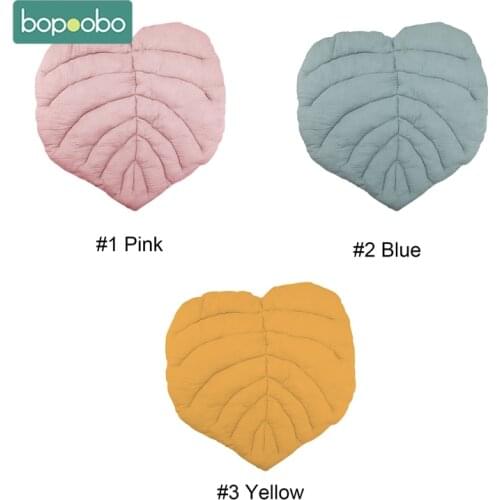 Bopoobo 1PC Cotton Leaves Cushion Tapis Enfant Toys mat for children Rug Blanket Rugs Baby Gym Carpet Newborn Kids Room Decor