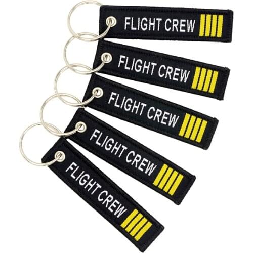 Fly Key Chain 5pieces size7.7*2cm Aviation Gifts Duplex Flight Crew black Keychain men
