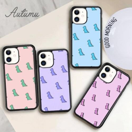 Dinosaur Pattern Phone Case for iPhone 11 12 Pro Max mini X XR XS SE 2020 5 6S 7 8 Plus Samsung Galaxy S9 S10 Cover shell coque