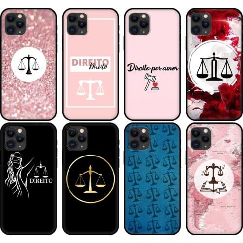 Black tpu case for iphone 5 5s se 2020 6 6s 7 8 plus x 10 XR XS 11 12 mini pro MAX back cover Law Student Lawyer Judge Justice