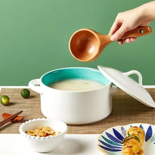 Handled Wooden Soup Spoon Tablespoons Large Wood Spoon Long Ladle Big Dessert Spoon Big DinnerTablespoon Big Soup Spoon Long