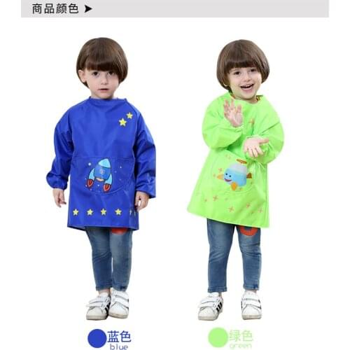80~130cm kids clothes polyester for baby eating for painting for playing water sand snow boys girls sports easy cleaning coat