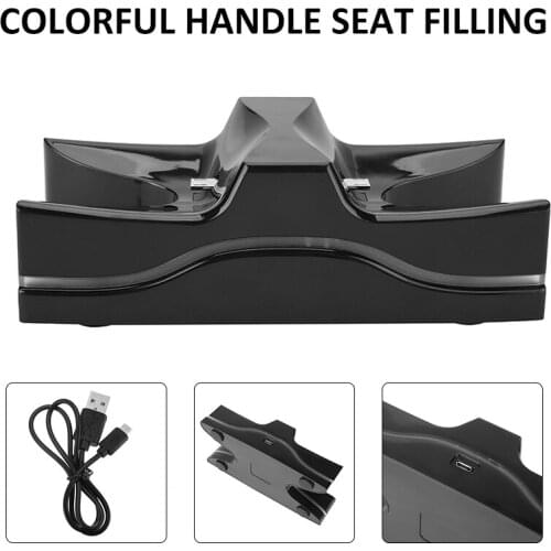For Playstation 4 Controller 1pc Colorful LED Handle Charger Stand Base DC 5V Dual USB Controllers Dock Pohiks
