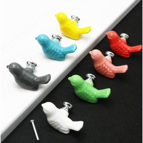 Ceramic Peace Dove Drawer Knobs 3D Cartoon Bird Cabinet Cupboard Handles Novelty Creative Fashion Furniture Handles Hardware