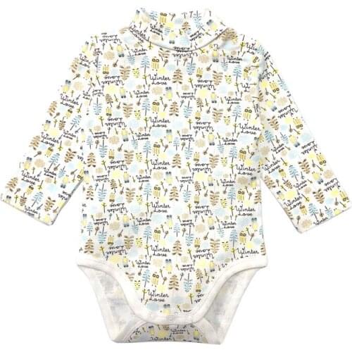 Newborns 0-36M Unisex Bodysuits Baby Girls Long Sleeve High-Necked Rompers Kids Boys New Spring Autumn Costume Onesies