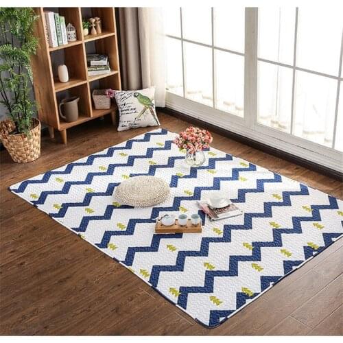 Japanese Style 100% Cotton Rug Non-slip Play Mat Leisure Soft Carpet for Living Room Bedroom Adult Kids Tatami Mat Home Decor