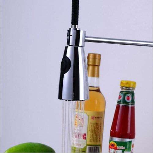 Kitchen Square Spring Style Chrome Finishe basin Pull Out Faucet Hot and Cold Mixer Tap Spout Rotatable Faucet Sink tap