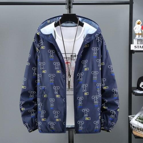 2021 New Summer UV Protection White Skin Coats Men Fashion Letter Print Hooded Casual Thin Jackets 5XL