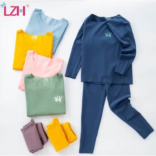 LZH 2021 Thermal Underwear Children Seamless Long Sleeve Underwear For Boys girls Home Wear clothing Autumn Winter Kids Clothes