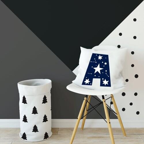 Space Alphabet cushion cover Constellation Bedding Stars Cushion Monogram pillow Nursery cushions boys room decor