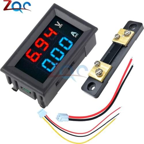 Mini Digital Voltmeter Ammeter DC 0-100V/ 7-110V 50A Amp Volt Voltage Current Meter Detector Tester 0.28" Dual LED Display Gauge