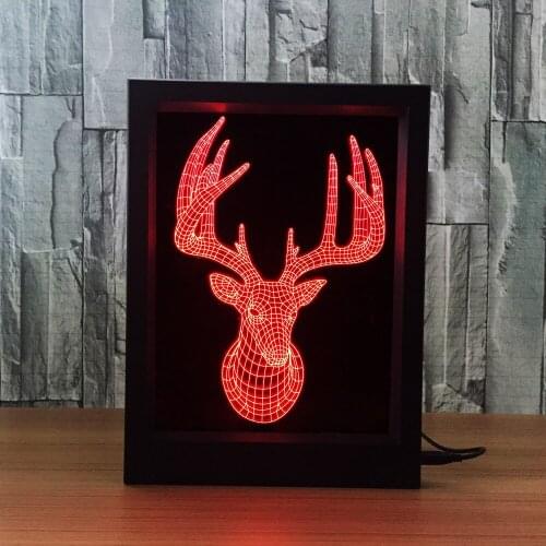 Fashion creative 3d Cartoon characters gift table bedside lamp led decorative atmosphere photo frame lamp Christmas A83