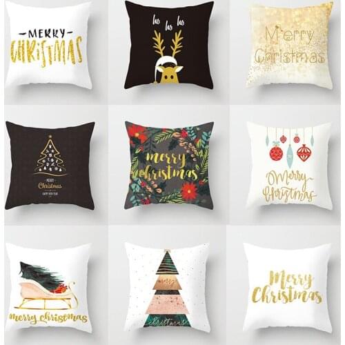 Nordic Style Merry Christmas Pillowcase Series Polyester Pillow Case Decorative Pillows Cover for Sofa Car Home Decor