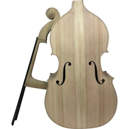 New 3 / 4 semi finished vertical bass body. Hand picked maple back, spruce top