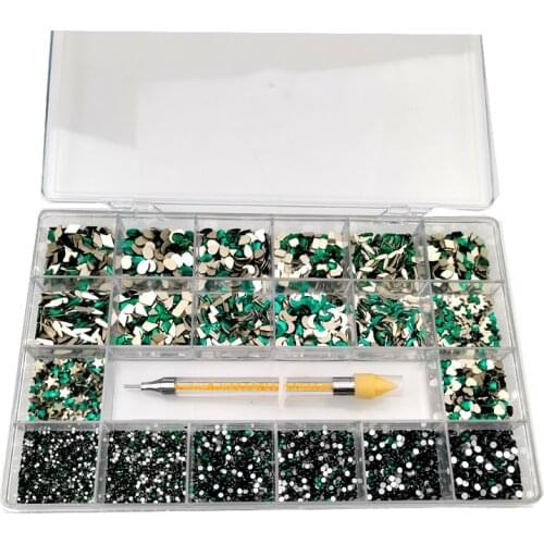Wholesale Crystal AB 3D Flatback Glass Nail Art Rhinestones Fancy Shaped Crystals Stones for DIY Nails Art Decorations