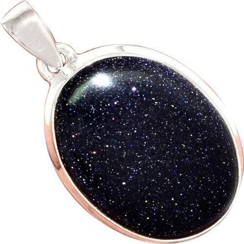 Genuine BLUE SUN STAR Pendant 925 Sterling Silver, 43 mm, AP6583