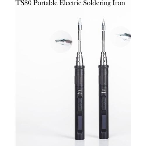 TS80 Portable Electric Soldering Iron Adjustable Temperature Digital Solder Station OLED Display QC3.0 USB Type C Power Jack
