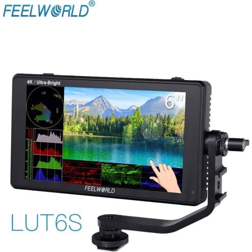 FEELWORLD LUT6S 6 Inch 2600nits 3D LUT Touch Screen on Camera Field DSLR Monitor with HDR Waveform for Stabilizer Youtube